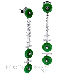 Jade and Diamond Earrings E1288