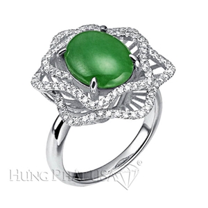 Jade and Diamond Rings B1353