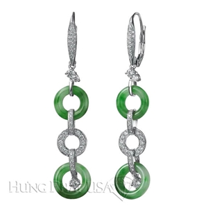 Jade and Diamond Earrings E1389