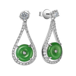 Jade and Diamond Earrings E1356