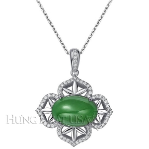 Jade and Diamond Pendant P1352