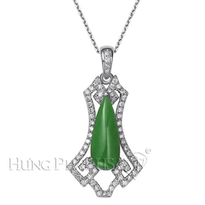 Jade and Diamond Pendant P1359