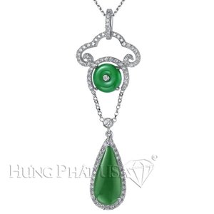 Jade and Diamond Pendant P1364