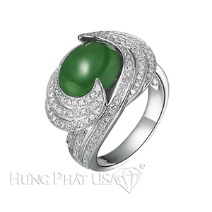 Jade and Diamond Rings B1339