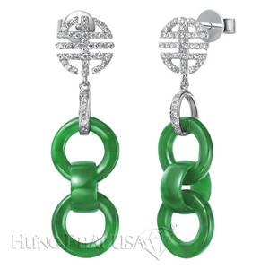 Jade and Diamond Earrings E1315