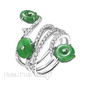Jade and Diamond Ring R1365