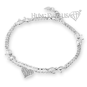 18K White Gold Diamond Bracelet Style S04866B