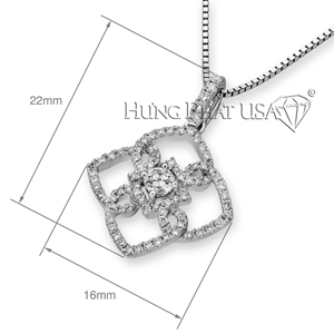 18K White Gold Diamond Pendant Style S06542P