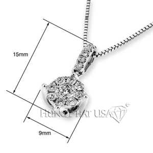 18K White Gold Diamond Pendant Style L01190P