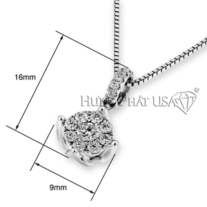 18K White Gold Diamond Pendant Style L01191P
