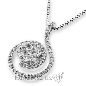 18K White Gold Diamond Pendant Style J10579P