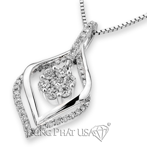 18K White Gold Diamond Pendant Style H04044P