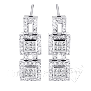 14K White Gold Diamond Dangling Earrings E70988