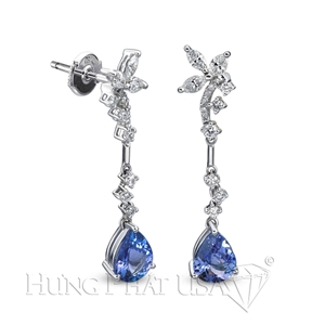 Blue Tanzanite And Diamond Earrings E0626