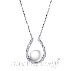 18K White Gold Diamond Necklaces Setting HPPD0676