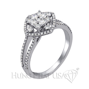 18K White Gold Diamond Ring R92121