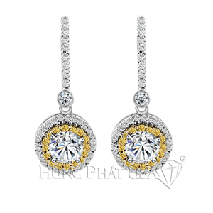 18K White Gold Diamond Dangling Earrings Setting HPER0509