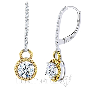 18K White Gold Diamond Dangling Earrings Setting HPER0515