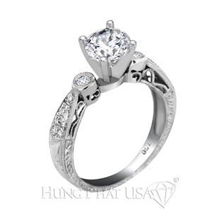 18K White Gold Diamond Engagement Ring Setting B1272