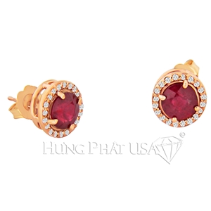 Red Ruby & Diamond Earrings E01493