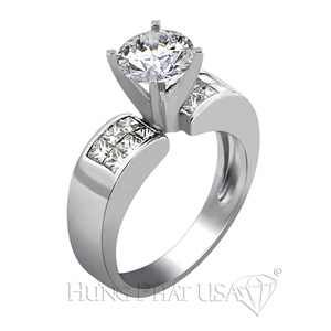 18K White Gold Diamond Engagement Ring Setting B0027