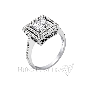 18K White Gold Diamond Engagement Ring B1249