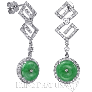 Jade and Diamond Earrings E1305