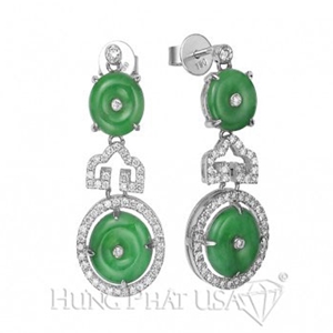 Jade and Diamond Earrings E1313