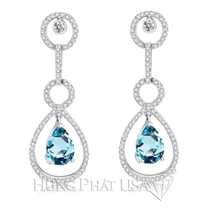 Blue sapphire and diamond Earrings E0586