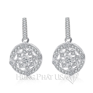 18K White Gold Diamond Dangling Earrings E0562
