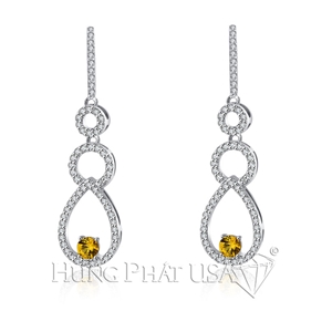 Yellow sapphire and diamond Earrings E0536