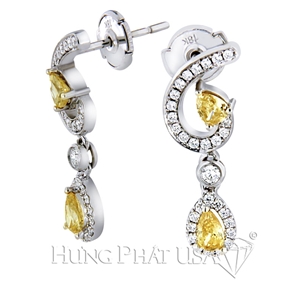 Yellow sapphire and diamond Earrings E1596