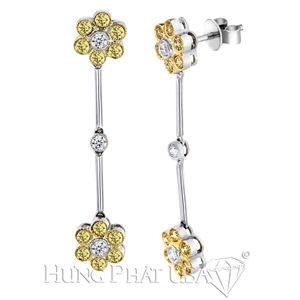 Yellow sapphire and diamond Earrings E0357