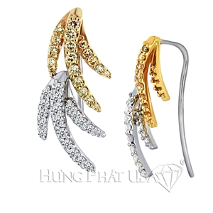Yellow sapphire and diamond Earrings E0309
