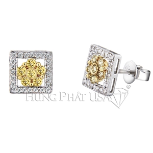 Yellow sapphire and diamond Earrings E0420