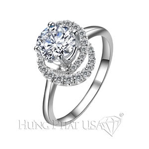 18K White Gold Diamond Engagement Ring Setting B17805