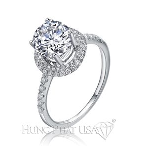18K White Gold Diamond Engagement Ring Setting B93446