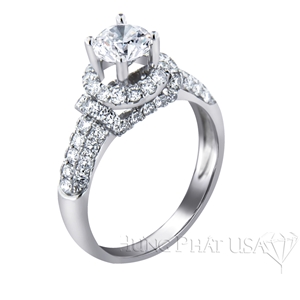 18K White Gold Diamond Engagement Ring Setting B17826