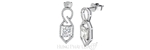 18K White Gold Diamond Dangling Earrings Setting HPER0517